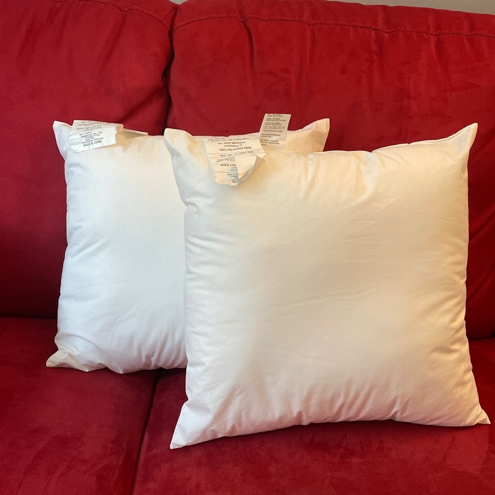 2pc 16x16  White Throw Pillow Inserts